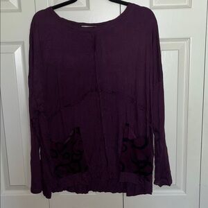 Chalet et ceci Plum Long-Sleeve Tunic Top M runs large